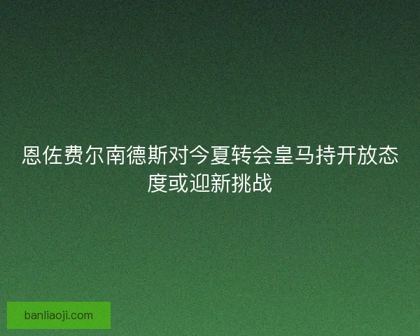 恩佐费尔南德斯对今夏转会皇马持开放态度或迎新挑战